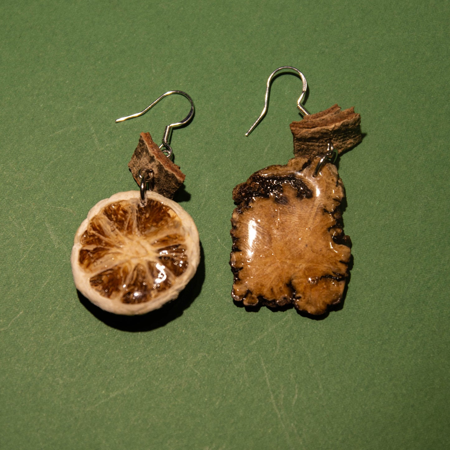 [Qing Ning&Chuan Xiong] Handmade Herbal Drop Earrings with Chinese Medicine Elements