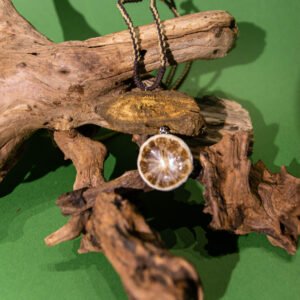 “DA HUANG"& Lime Necklace, Hand-Made Natural Materials, 925 silver joint - Image 3