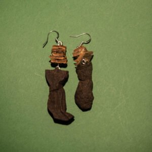 “Hou Po"&"He Shou Wu" Earring, Hand-Made Natural Materials, 925 silver joint - Image 1