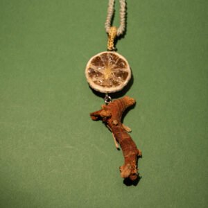 ”Liang Jiang"&Lime Necklace, Hand-Made Natural Materials, 925 silver joint - Image 1
