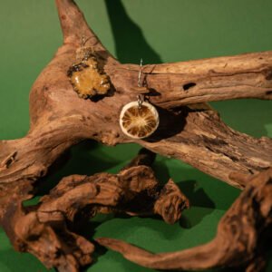 “CHUAN XIONG” & LIME Earrings, Hand-Made Natural Materials, 925 silver joint - Image 2