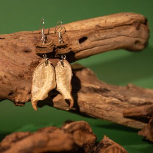 ”MIAN HUA KE” Earrings, Hand-Made Natural Materials, 925 silver joint - Image 2