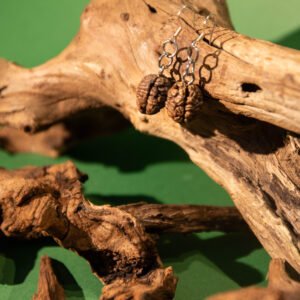 “CAO KOU“ Earrings, Hand-Made Natural Materials, 925 silver joint - Image 2