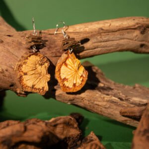 “HONG HUA TENG” Earrings, Hand-Made Natural Materials, 925 silver joint - Image 3
