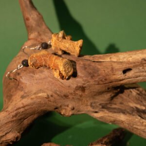 ”LIANG JIANG“ Earrings, Hand-Made Natural Materials, 925 silver joint - Image 3