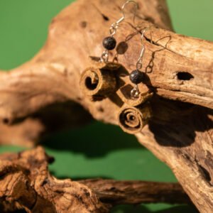 ”HOU PO” Earrings, Hand-Made Natural Materials, 925 silver joint - Image 3