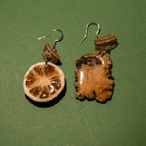 “CHUAN XIONG” & LIME Earrings, Hand-Made Natural Materials, 925 silver joint - Image 1