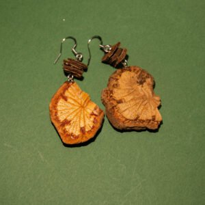 “HONG HUA TENG” Earrings, Hand-Made Natural Materials, 925 silver joint - Image 1