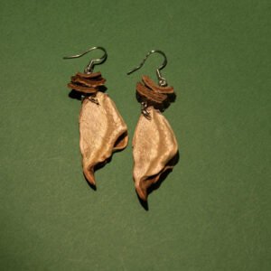 ”MIAN HUA KE” Earrings, Hand-Made Natural Materials, 925 silver joint - Image 1