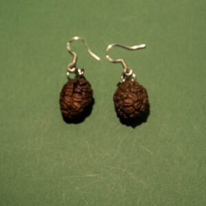 “CAO KOU“ Earrings, Hand-Made Natural Materials, 925 silver joint - Image 1